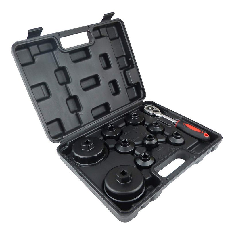 Ibetter 10PCS مجموعة أدوات مفتاح غطاء فلتر الزيت تشمل 24mm,27mm,29mm,30mm,32mm,36mm,38mm, 64mm مجموعة إزالة غلاف فلتر الزيت لتويوتا, BMW, مرسيدس, VW - Image 1